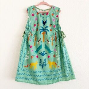 Fabula Brazilian Jungle Tropical Green Dress with Animal Print Size 6